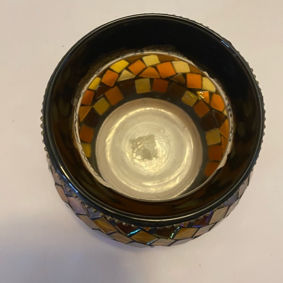 PartyLite Global Fusion Votive Holder P8367 Mosaic Tile Glass Tealight Retired - Picture 5 of 13